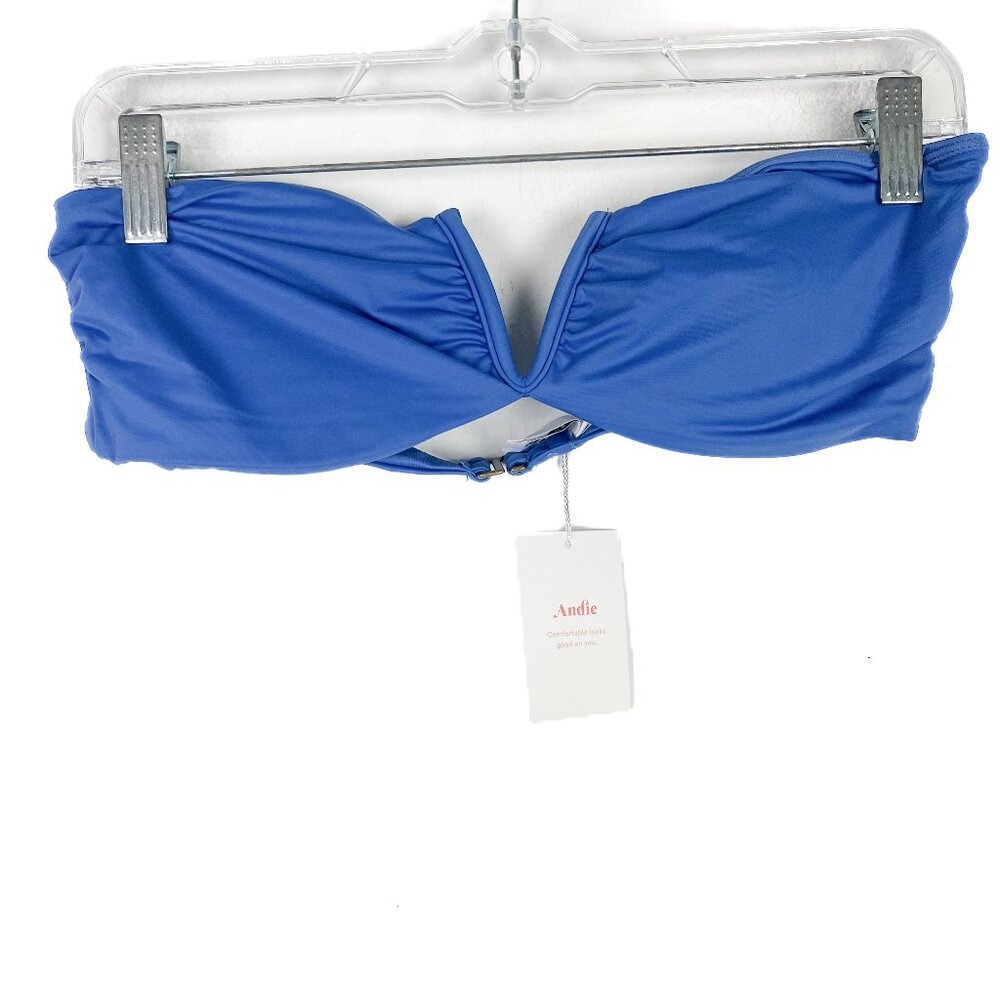 NWT Andie Swim The Scala Top Flat Strapless Horizon Blue Size Large L NEW - Picture 2 of 11